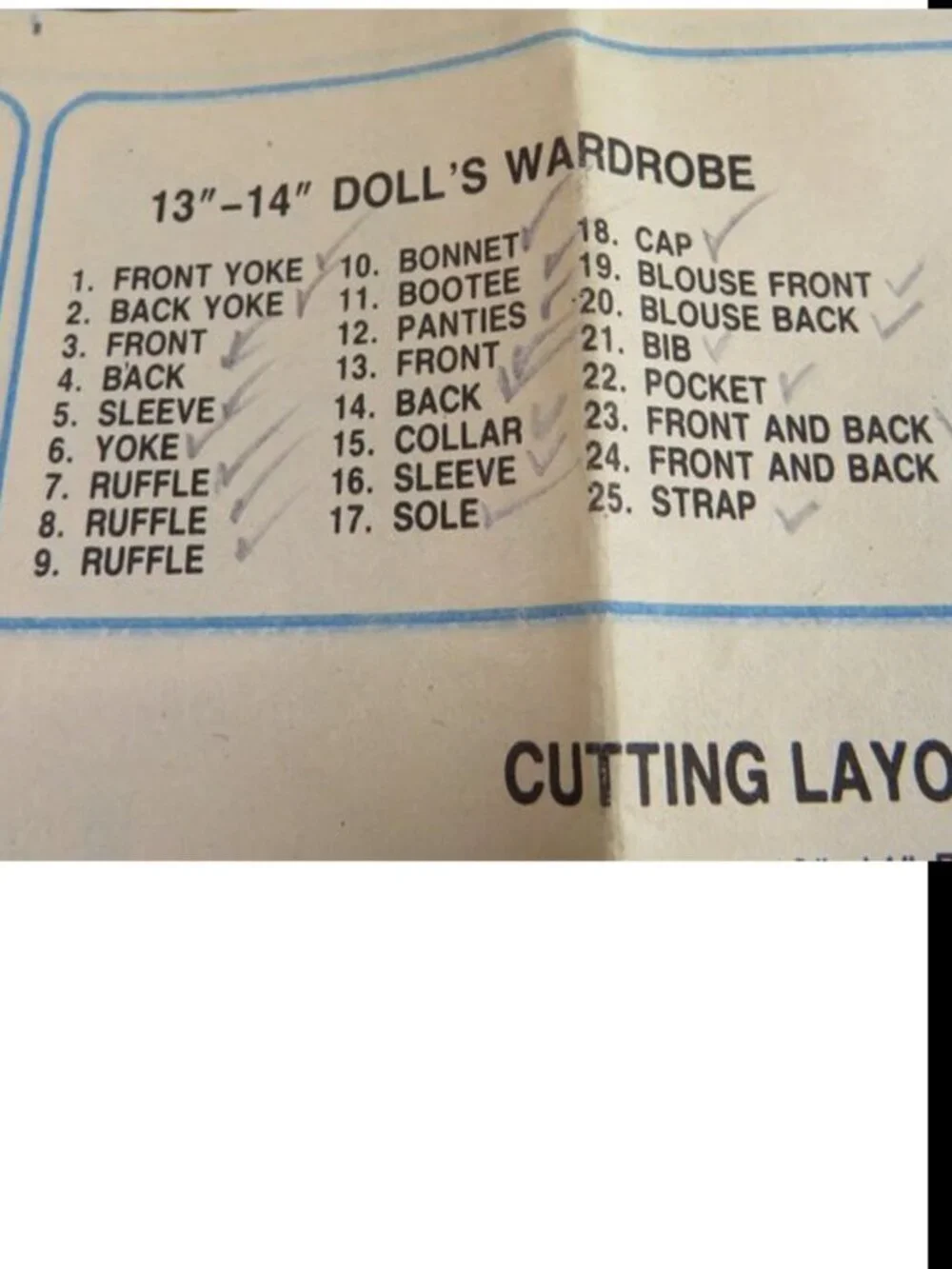 McCalls 2862 -841 DOLL CLOTHES Sewing Pattern (complete)